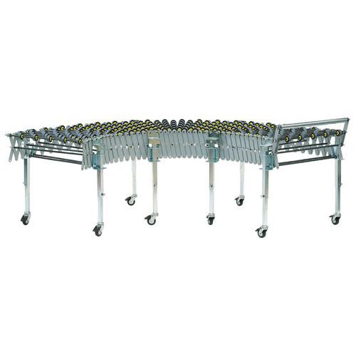 Trasporatore esten a rulli PL-L=400mm LG min/max 2500/7500,