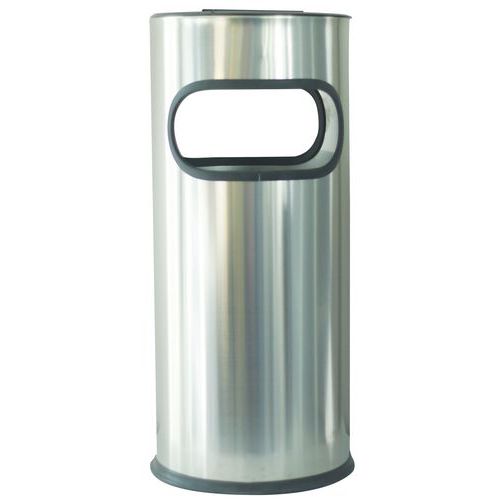 Pattumiera-posacenere con apertura Manutan - 30 L - Inox 304,