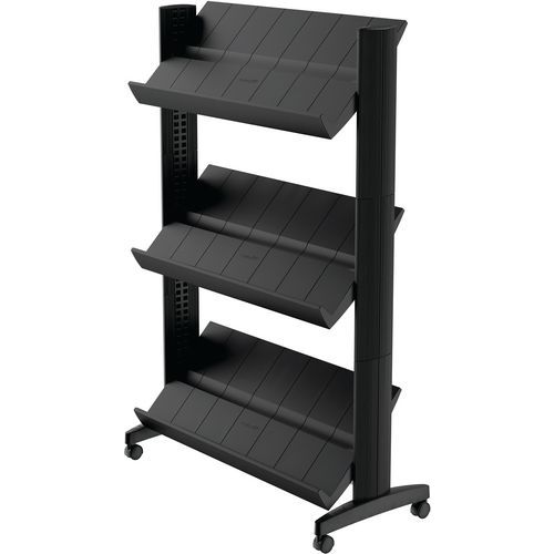 Espositore mobile Easy Display 3 ripiani nero - Paperflow,