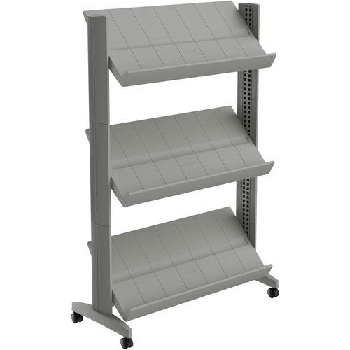 Espositore mobile Easy Display 3 ripiani allum - Paperflow,