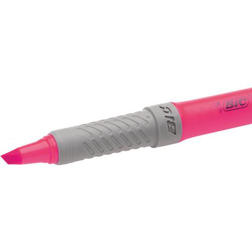 Evidenziatore BIC Highlighter Grip Fluo - Rosa - Bic,