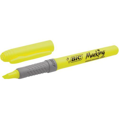 Evidenziatore BIC Highlighter Grip Fluo - Giallo - Bic,
