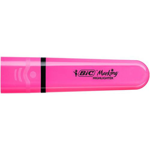 Evidenziatore piatto a punta smussata fluo-Rosa-Bic,