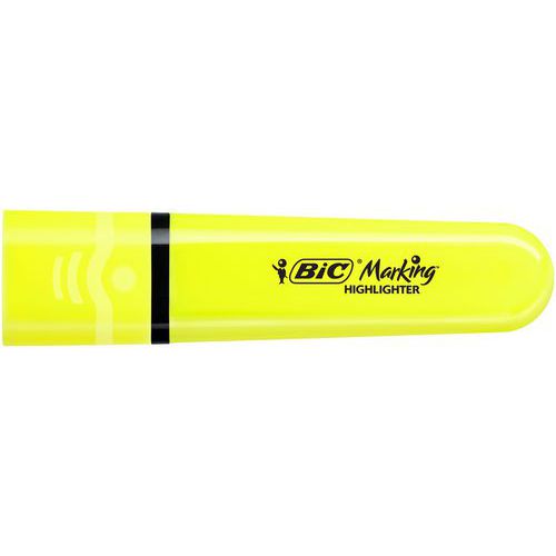 Evidenziatore piatto a punta smussata fluo-Giallo-Bic,