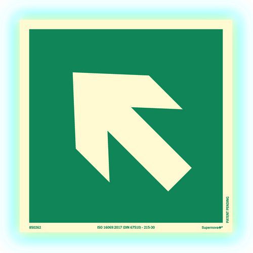 Cartello fotolumin-Freccia diagonale 200mm-Supernova+®,