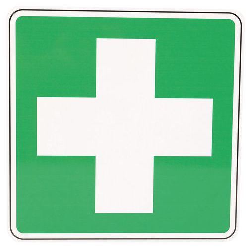 Cartello di emergenza - Primo soccorso - PVC - 120x120mm,