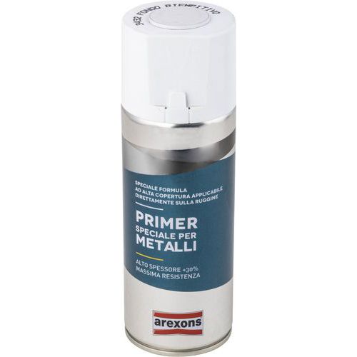 Primer acrilico spray per metalli fondo riempitivo bianco,