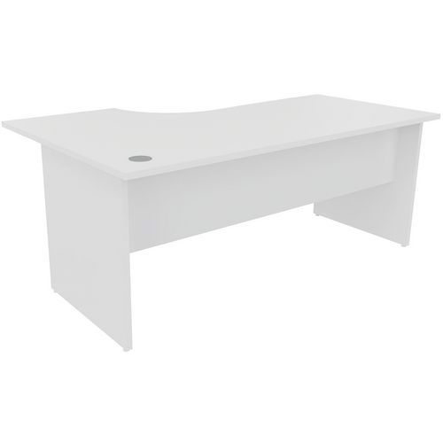 SCRIVANIA COMPATTA PANN. L180 CM DESTRA GRIGIO CHIARO,