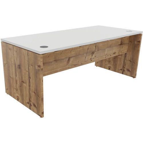 Scrivania singola piede pan 180x80cm bian/legno Retro Roots,
