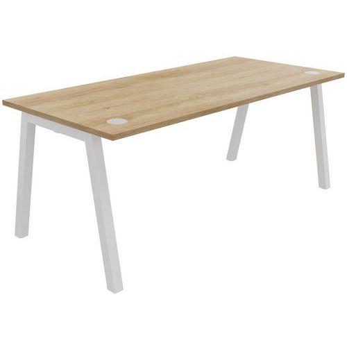 Scrivania singola 180x80cm rovere Nebraska/bianco Partage,