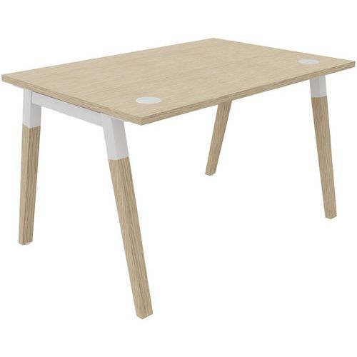 Scrivania singola 120x80cm rovere venat bian/legno Dialogue,