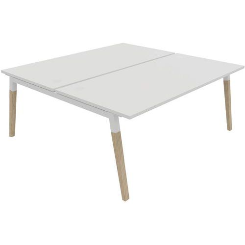 Scrivania bench 2 pos 180x163cm el part bian/legno Dialogue,