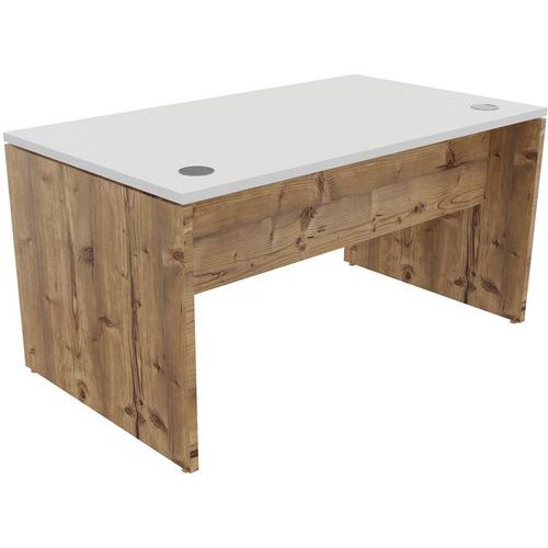 Scrivania singola piede pan 140x80cm bian/legno Retro Roots,