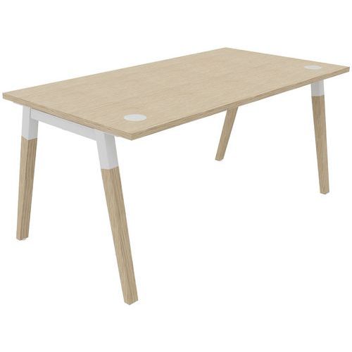 Scrivania singola 160x80cm rovere venat bian/legno Dialogue,