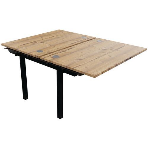 Scrivania bench 2 pos 120x163cm el suc legno/nero Partage,