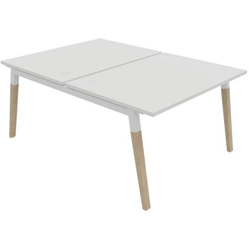 Scrivania bench 2 pos 120x163cm el part bian/legno Dialogue,