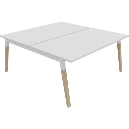 Scrivania bench 2 pos 160x163cm el part bian/legno Dialogue,