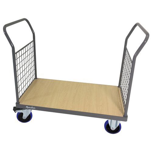 Carrello 2 sponde a griglia 1280x813 mm - Ruote in gomma,