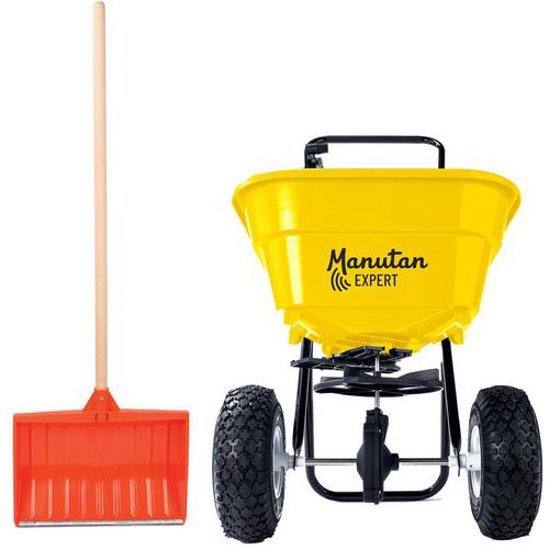 Kit neve: carrello spargisale pneumatico 30L+pala da neve,