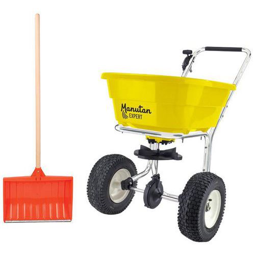 Kit neve: carrello spargisale pneumatico 40L+pala da neve,