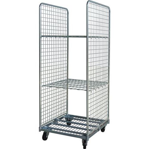 Roll-container in maglia 2 lati - 2 ripiani 720x800x1800,