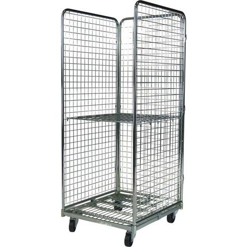 Roll-container in maglia 3 lati - 1 ripiano 720x800x1800,