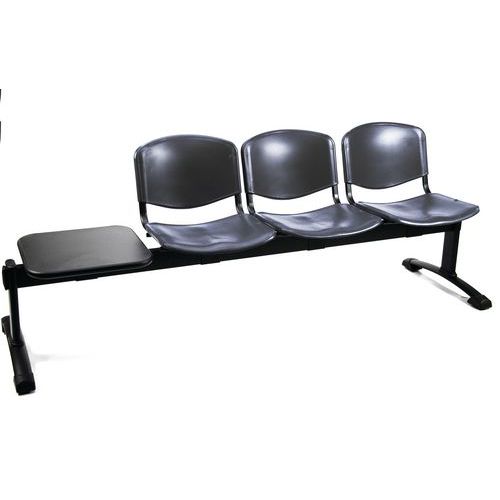 Panca collettività Dado PPL  nero 3 posti con tavolino,