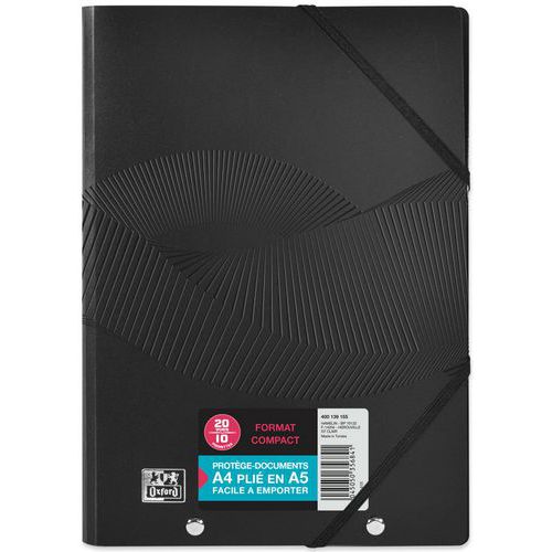 Proteggi-documenti Osmose A4 piegato 10 buste nero - Oxford,