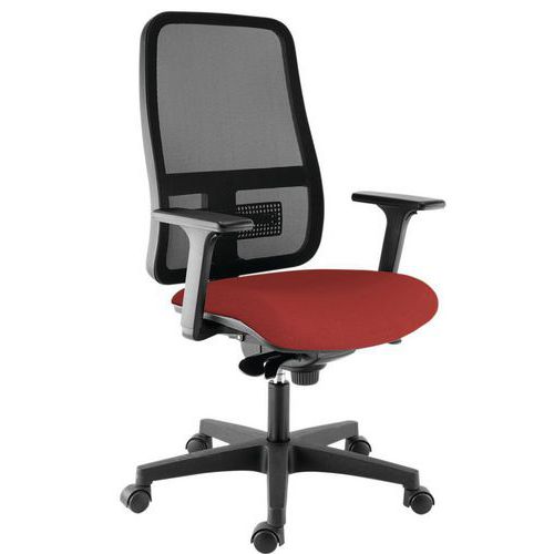 Sedia da ufficio ergonomica braccioli 3D Buz rosso,