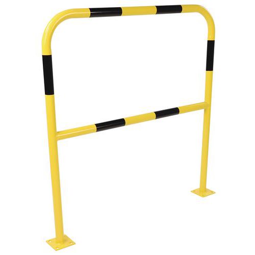 Barriera sicurezza con piastra Ø 38 mm lungh. 1m gialla/nera,