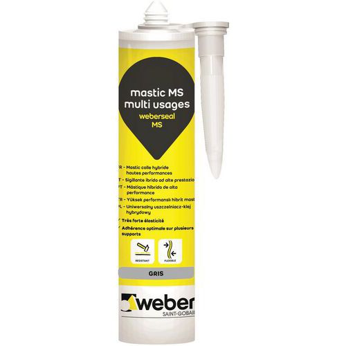 Mastice multiuso - Weberseal MS grigio 290 mL,