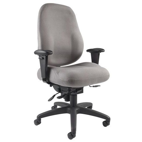 Sedia da ufficio 24h Dexter con braccioli grigio,