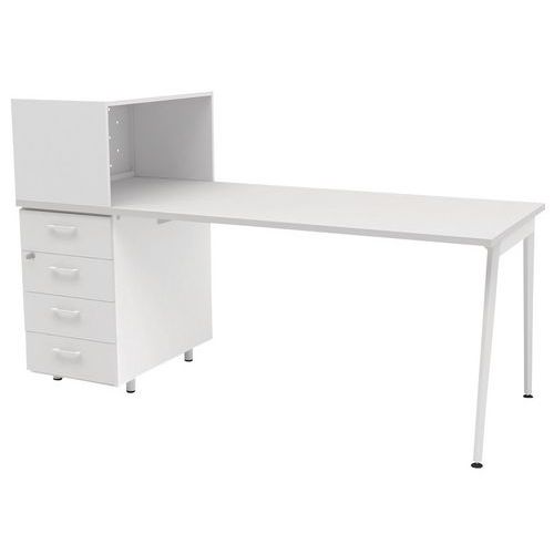 Scrivania Home Office+mobile sx L 120 cm bianco/bianco Ara,