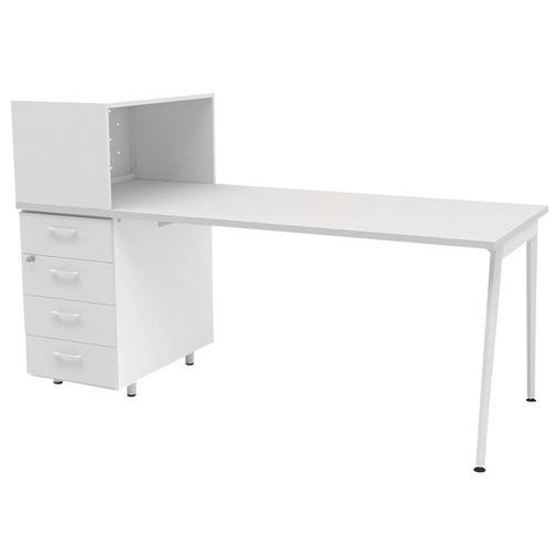 Scrivania Home Office+mobile sx L 160 cm bianco/bianco Ara,