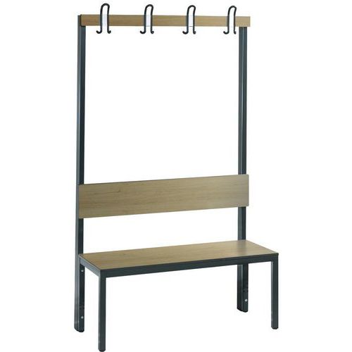 Panca con appendini e schienale Basic Plus rovere L 1000,