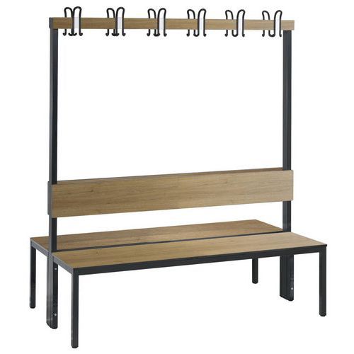 Panca Basic Plus bifrontale appendini, schien rovere L 1500,