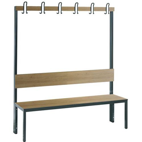 Panca con appendini e schienale Basic Plus rovere L 1500,