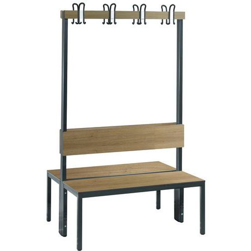 Panca Basic Plus bifrontale appendini, schien rovere L 1000,