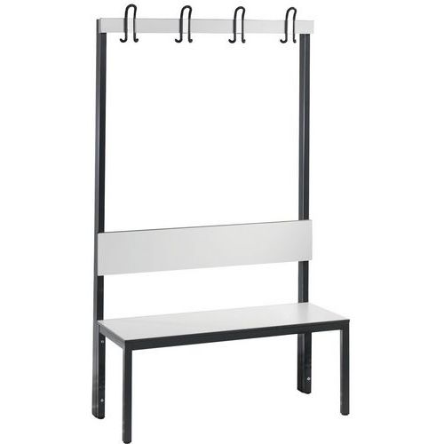 Panca con appendini e schienale Basic Plus bianca L 1000,