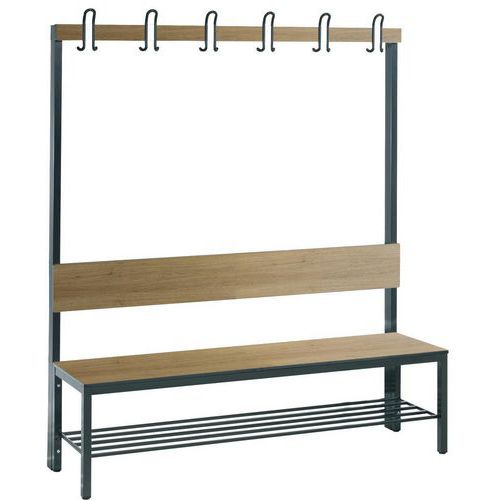 Panca con appendini, schien e grigl Basic Plus rovere L 1500,