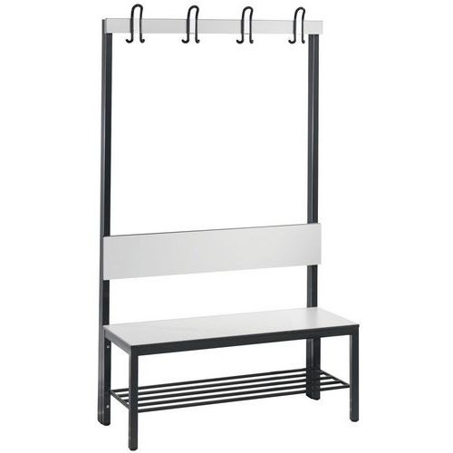 Panca con appendini, schien e grigl Basic Plus bianca L 1000,