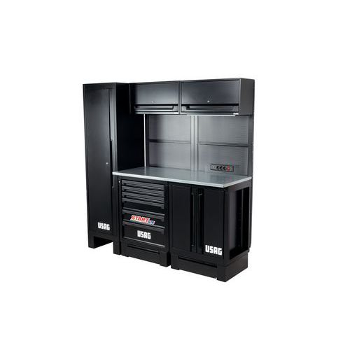 Postazione base per officina pianale in acciaio,