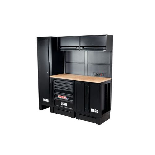 Postazione base per officina pianale in legno,