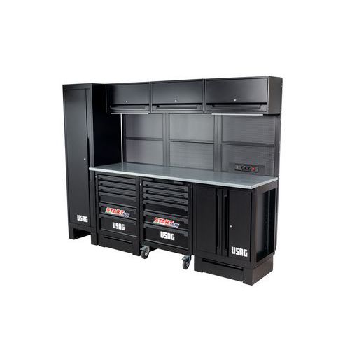 Postazione standard per officina con pianale in acciaio,