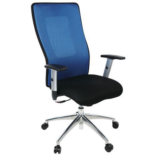 Sedia da ufficio schienale alto Penelope nero-Base grigia,