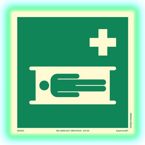 Cartello fotoluminescente-Brancard-150mm-Supernova+,