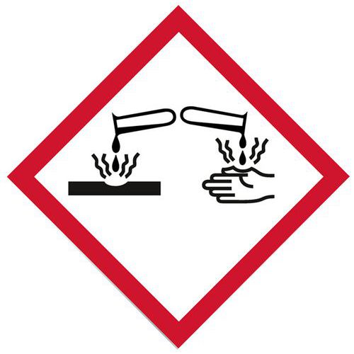 Marcatura tubi GHS05-Corrosivo-40mm-Systemtext,