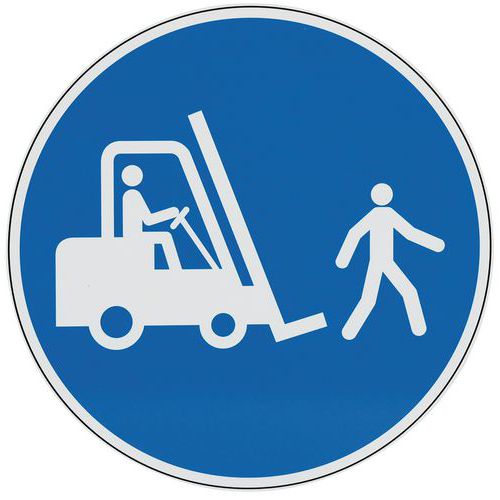 Cartello di obbligo-Carrelli a passo d’uomo-Alluminio-350mm,