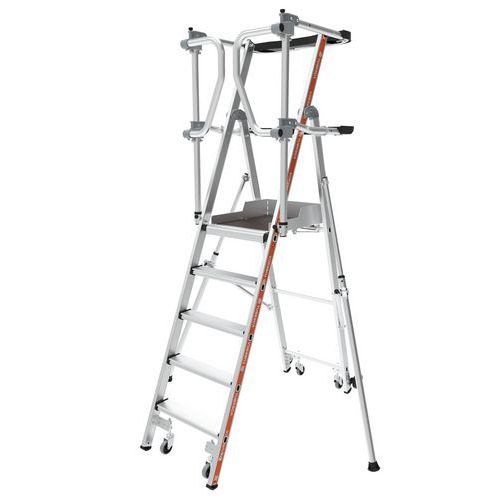 Piattaforma mobile Veloce parapetti con cancelli - 5 gradini,