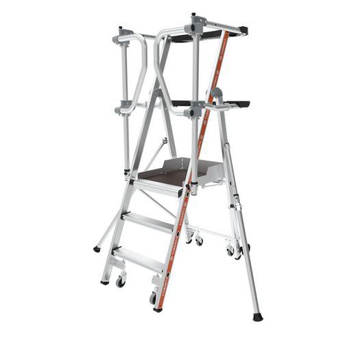 Piattaforma mobile Veloce parapetti con cancelli - 3 gradini,